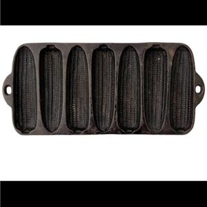 ANTIQUE WAGNER WARE CAST IRON CORN COB 13" LONG 7 EAR PAN TRAY